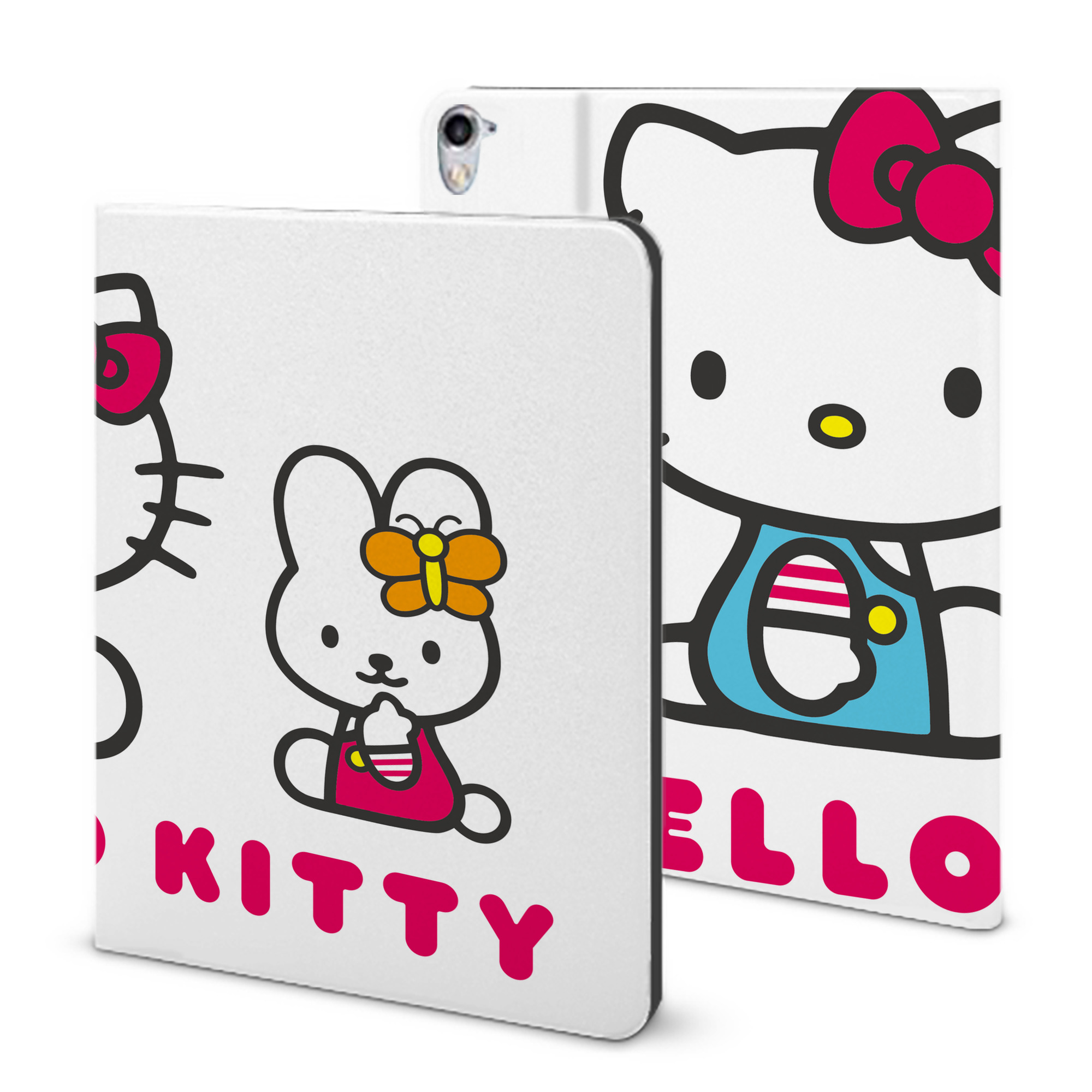 （画像用） Hello Kitty ハローキティ IPad ケース ブック型 PUレザー TPU 耐衝撃 軽量 薄型 ペン収納なし 全面保護 IPad 各モデル対応